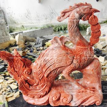 Tượng Phượng Hoàng Lửa Đá Đỏ