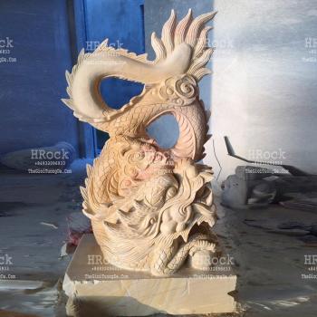 Tượng Rồng Đá Vàng Tự Nhiên