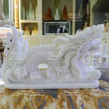 Rồng Đá Cẩm Thạch Trắng Đẹp