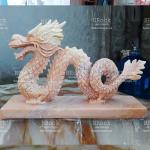 Rồng Nằm Đá Cẩm Thạch Vàng