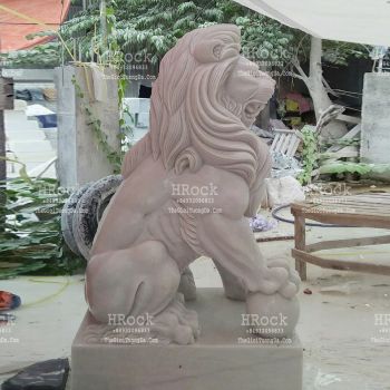 Tượng Sư Tử Đá Cẩm Thạch Trắng