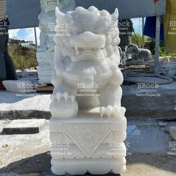 Kỳ Lân Đá Cẩm Thạch Trắng