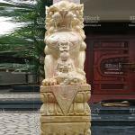 Kỳ Lân Đá Cẩm Thạch Vàng