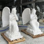 Thiên Thần Quỳ Gối Đá Cẩm Thạch Trắng