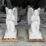 Thiên Thần Quỳ Gối Đá Cẩm Thạch Trắng