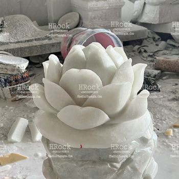 Bông Sen Bằng Đá Trắng Tự Nhiên