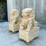 Tượng Kỳ Lân Đá Cẩm Thạch Vàng