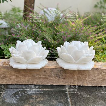 Búp Sen Bằng Đá Trắng Để Mộ