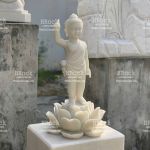 Tượng Phật Đản Sanh Bằng Đá Trắng - Mẫu chuẩn đẹp giá trị cao